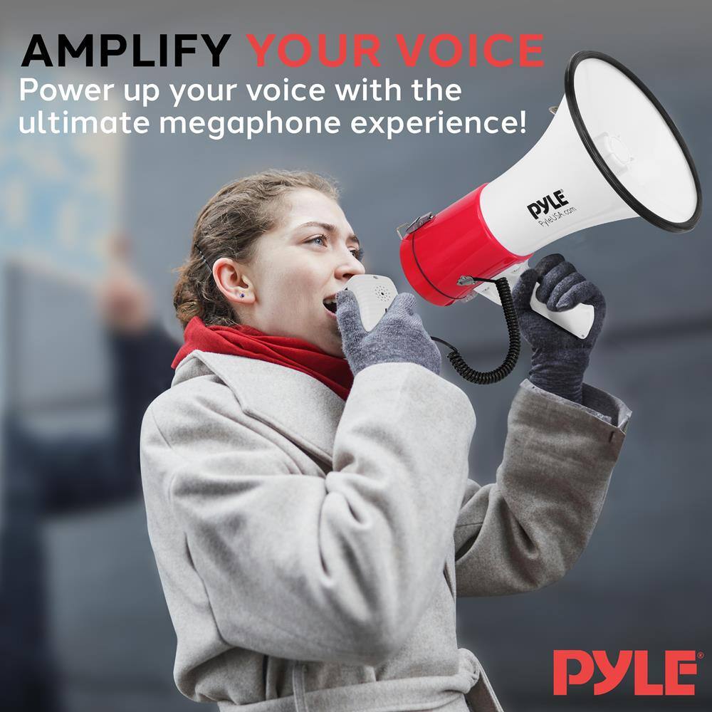 AMPLIFY YOUR VOICE  
Power up your voice with the ultimate megaphone experience!  

PYLE  
PYLE.com