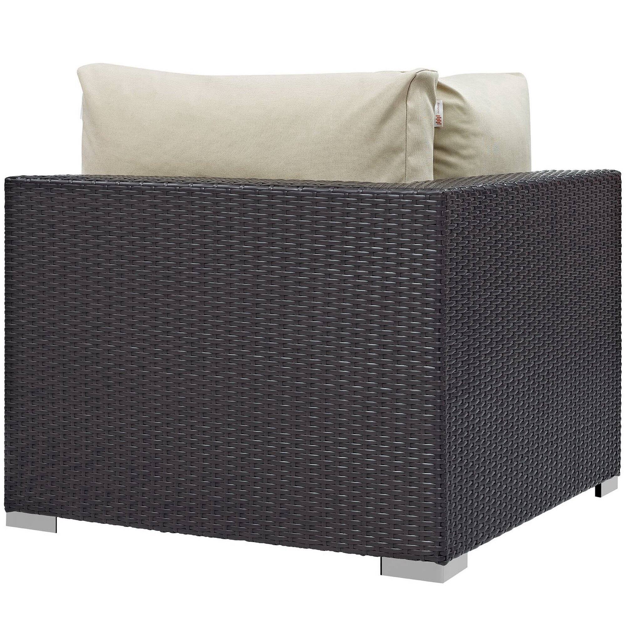 Left. Modway - Convene Outdoor Patio Corner by Modway - Espresso Beige.