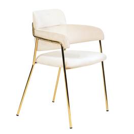 LeisureMod - Axis Modern Upholstered Kitchen & Dining Room Chair with Stainless Steel Legs - Perfect for Home Office - Beige