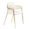 LeisureMod - Axis Modern Upholstered Kitchen & Dining Room Chair with Stainless Steel Legs - Perfect for Home Office - Beige