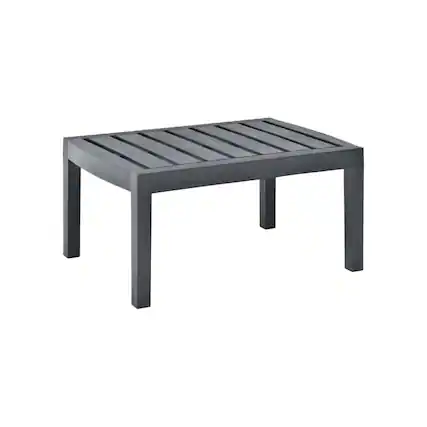 Front. Lent Glitter Wood - PLASTIC OUTDOOR CONVERSATION PATIO TABLE - Gray.