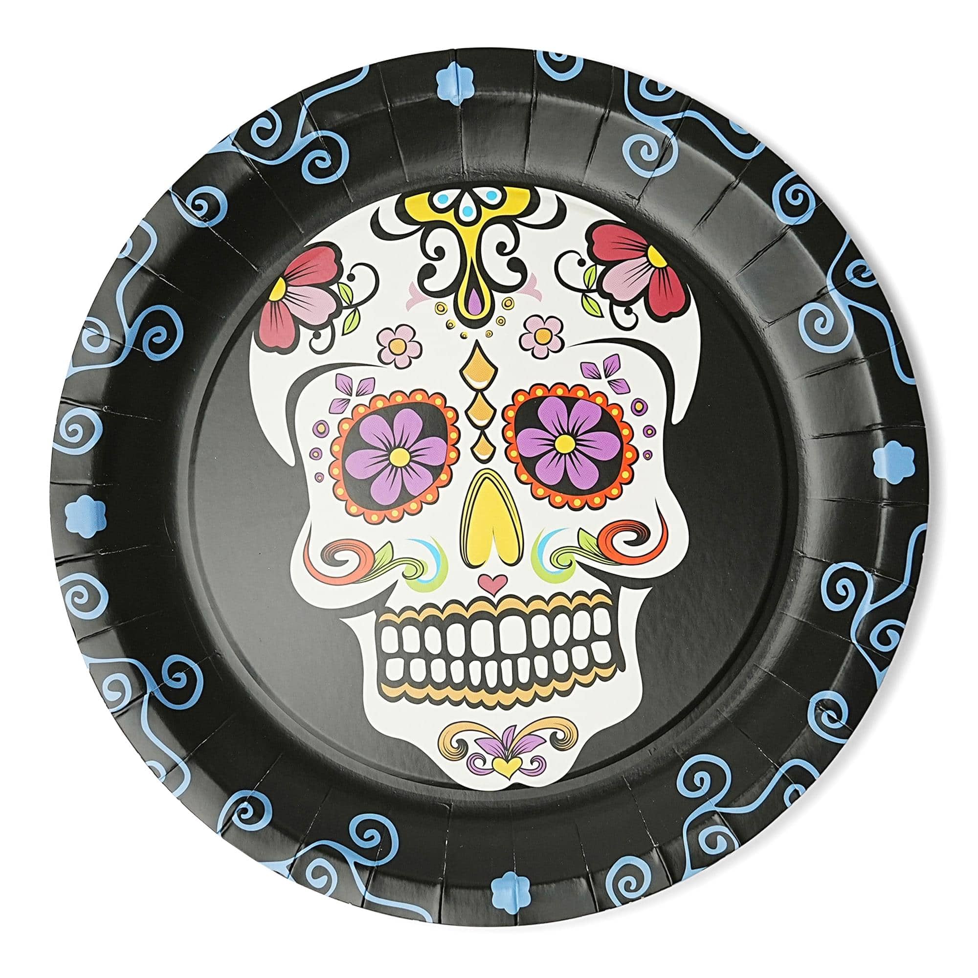 "Forum Novelties - Day Of The Dead 9"" Round Disposable Plate 8 Pack - Black" price history on PriceWatchPro