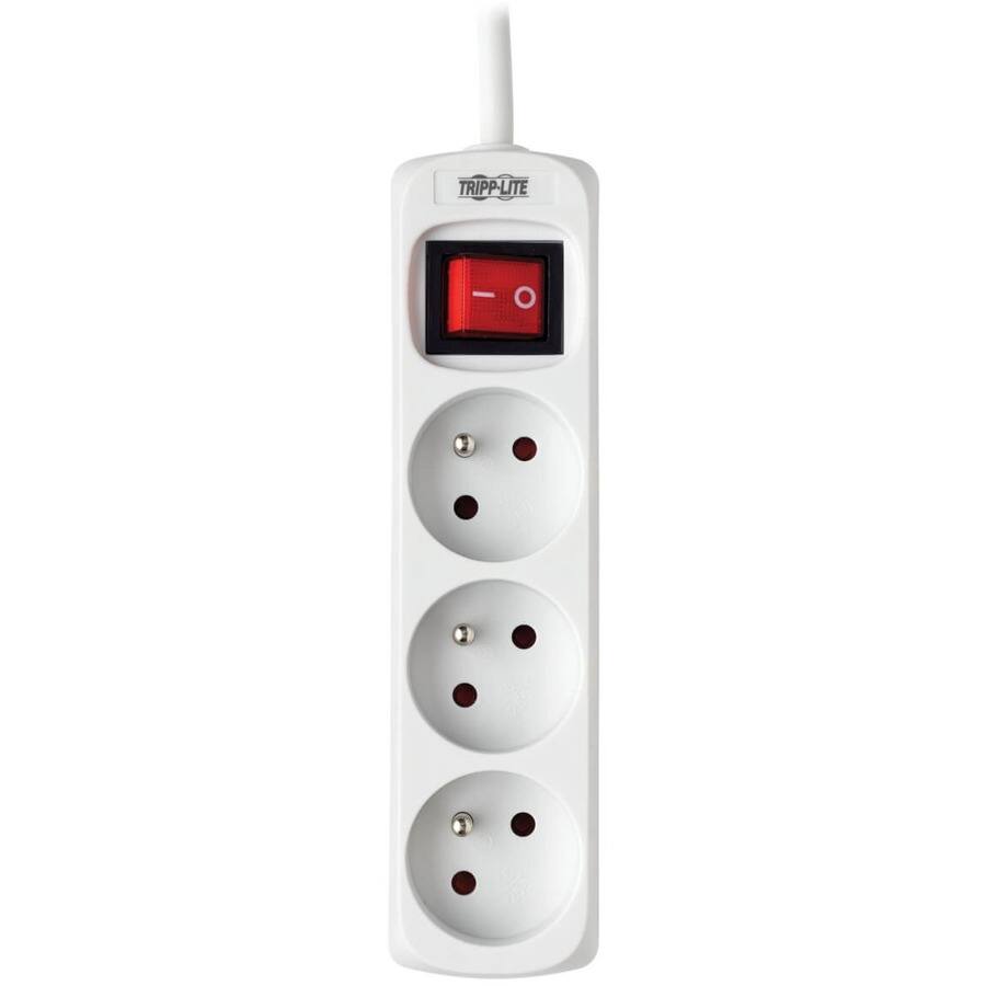Alt View 1. Tripp Lite - Tripp Lite by Eaton 3-Outlet Power Strip - French Type E Outlets 220-250V AC 16A 1.5 m Cord Type E Plug White - French - White.