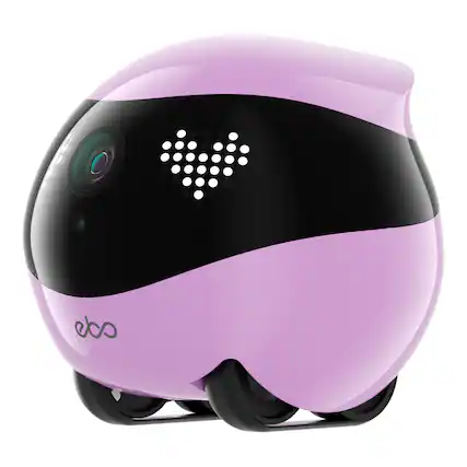 Front. Enabot - EBO Air 2 Whole-Home Mobile Robot 2K Ultra HD Camera, Remote Monitoring and Control - Robin Pink.