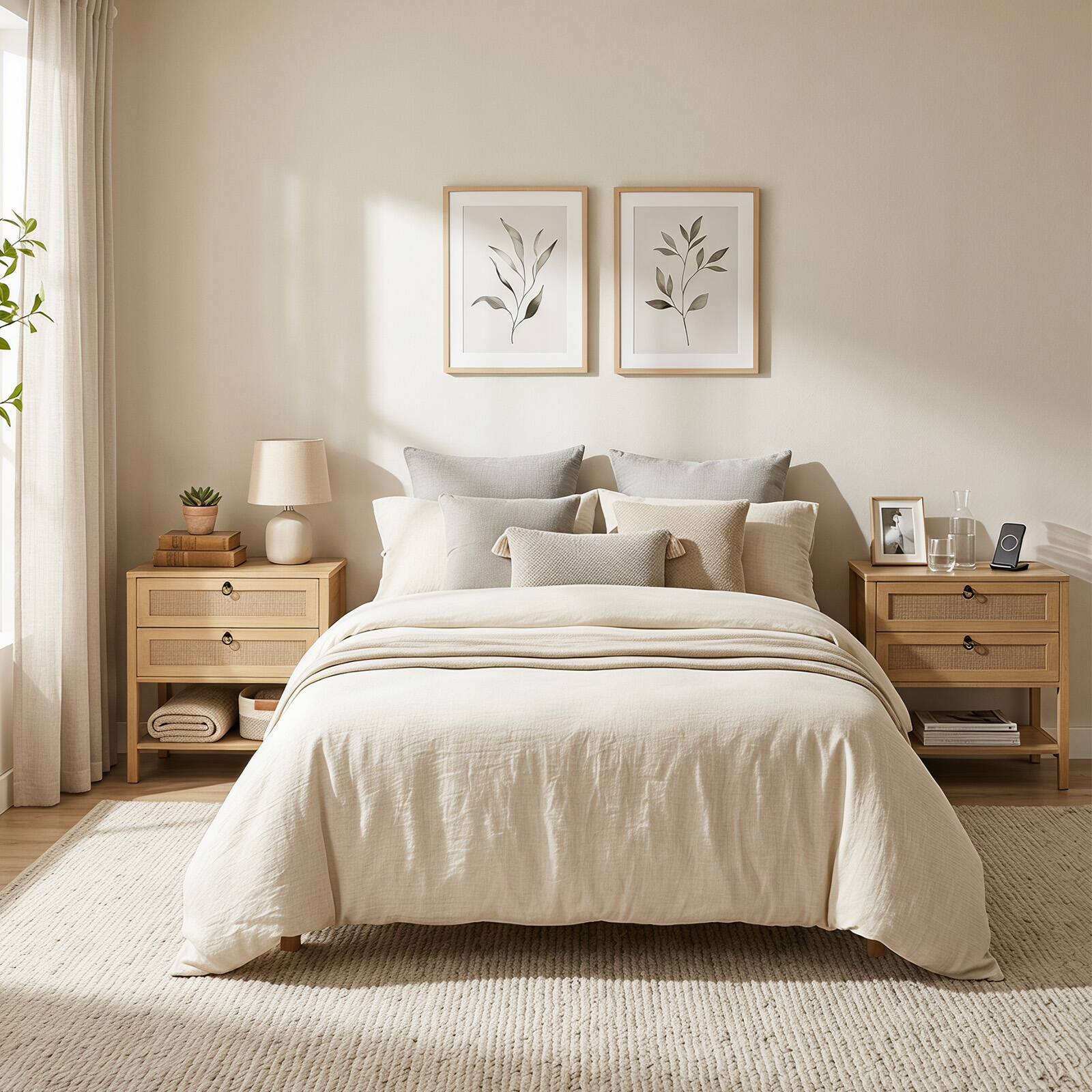 Alt View 4. Costway - Costway 2 PCS 27" Rattan Nightstand with 2 Drawers, Natural Accent Table for Bedroom - Natural Oak.