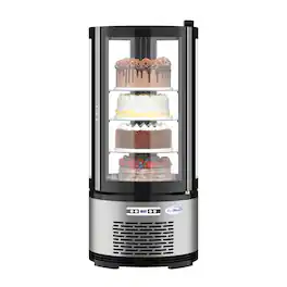 Koolmore - 19 in. Circular Refrigerated Countertop Bakery Display Case (CDUR-3C) - Stainless Steel