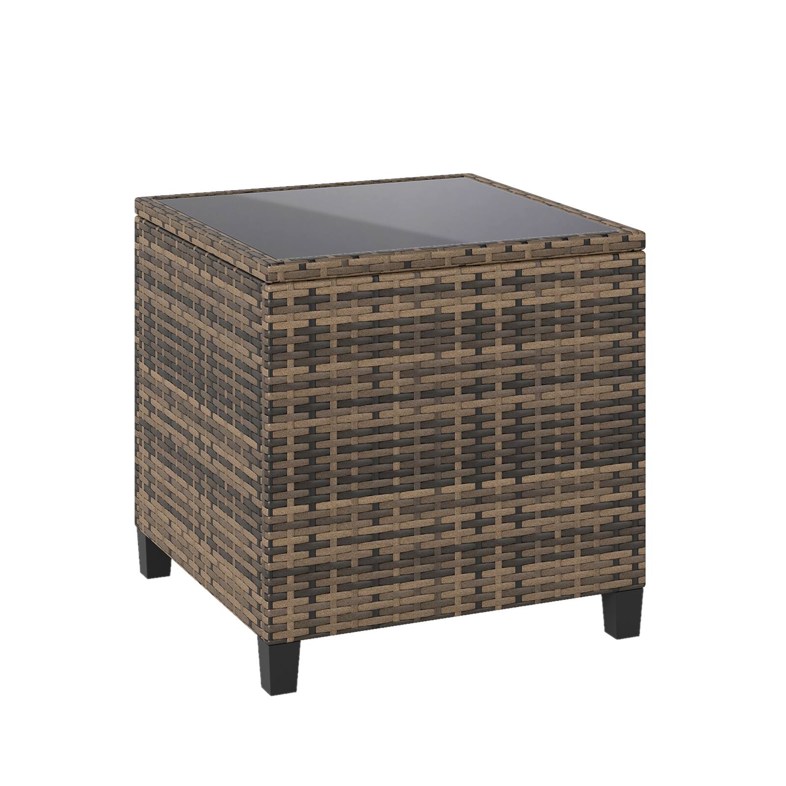Alt View 8. Gymax - Gymax 3 Piece Patio Furniture Set Rattan Conversation Set w/Soft Seat & Back Cushions Mix Brown & Black - Black.