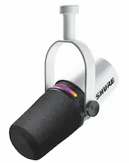 Front. Shure - MV7+ Podcast Microphone - USB-C & XLR Outputs for Podcasting, Live Streaming, Music Recording & Youtube Content - White.