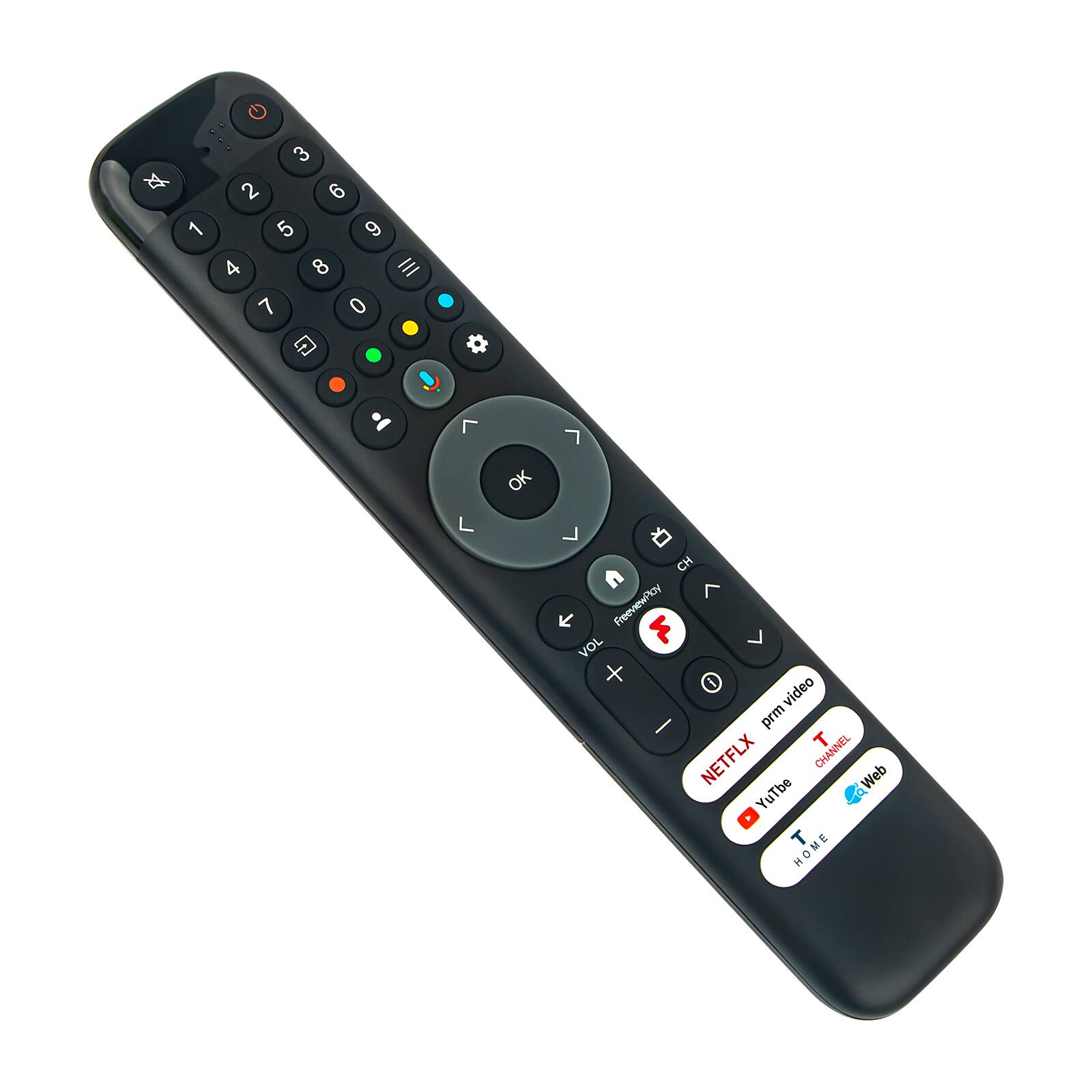 1
3 2 6 5 9 4 8 7 0
#
7
OK
CH  FreeviewPlay F VOL video I prm T NETFLX CHANNEL Web YuTbe T HOME