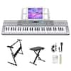 Front. Winado - 61 Key Keyboard Piano Electric Keyboard w/Lighted Keys, Electric Piano Set with Headphones, Microphone, Music Rest.