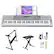 Front. Winado - 61 Key Keyboard Piano Electric Keyboard w/Lighted Keys, Electric Piano Set with Headphones, Microphone, Music Rest.