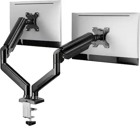 Front. FINEAK - Dual Monitor Stand up to 33 inches Screen, Adjustable Dual Monitor Mount - Black.