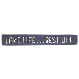 BreeBe - Lake Life...Best Life Engraved Sign 24" x 3.5" - Multi