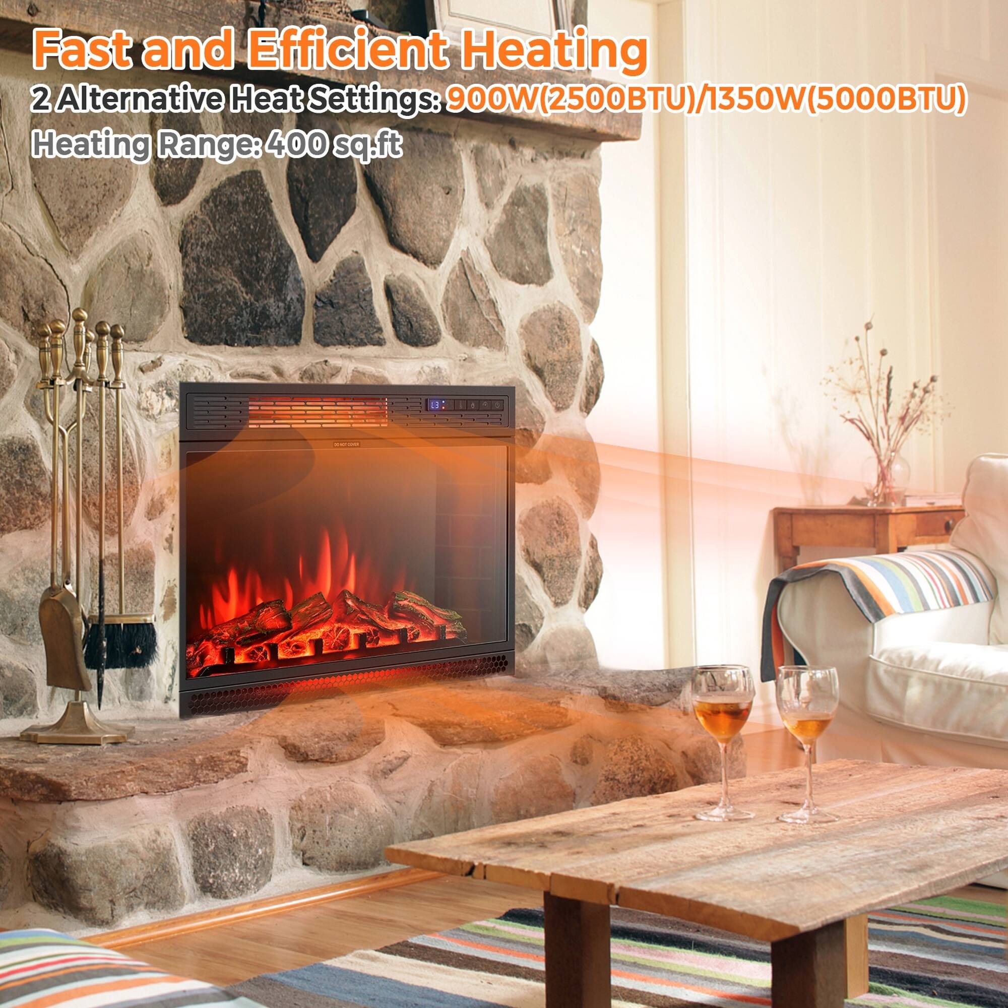 Fast and Efficient Heating  
2 Alternative Heat Settings: 900W(2500BTU)/1350W(5000BTU)  
Heating Range: 400 sq.ft