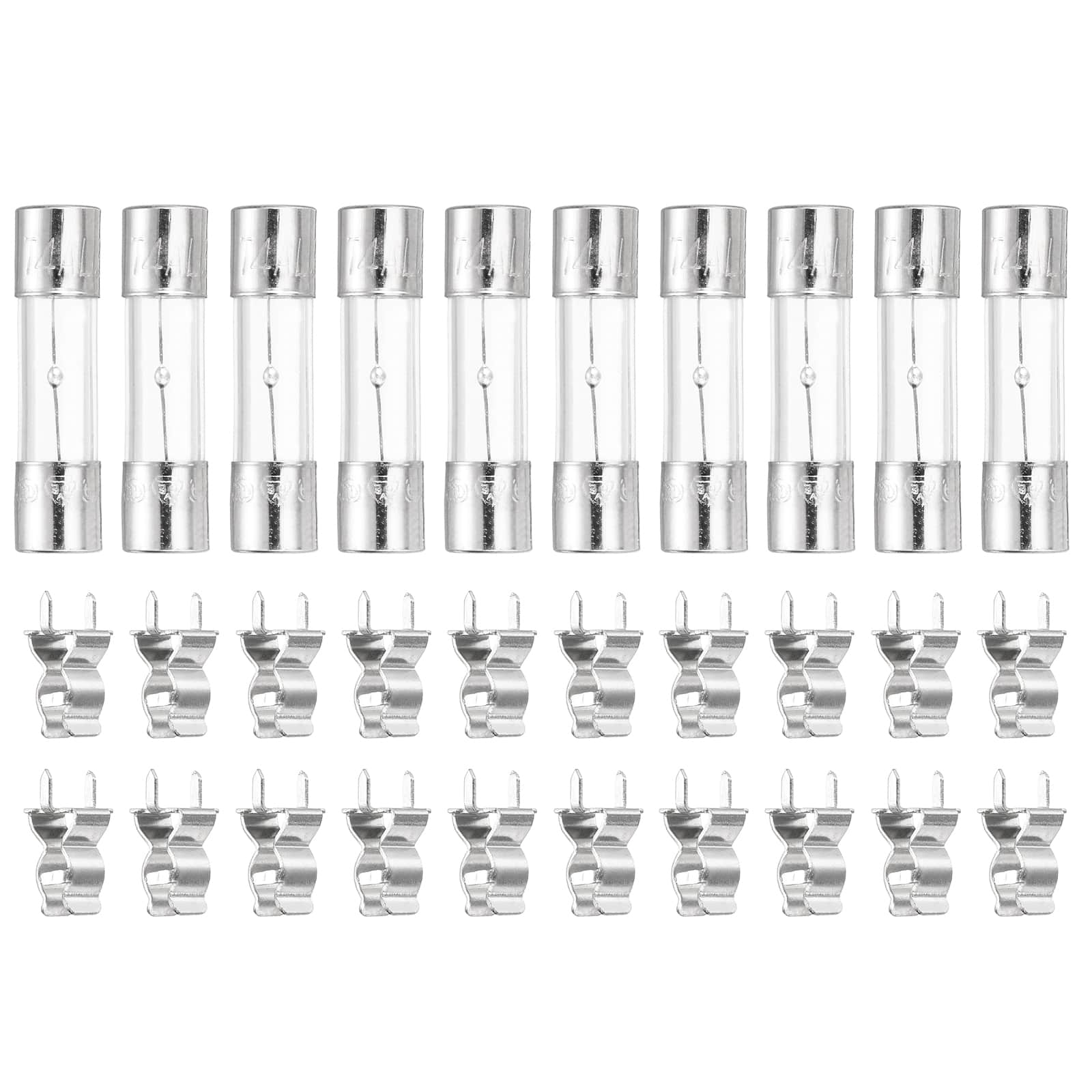 Unique Bargains - Glass Tube Fuses, 5x20mm 4A 250V Slow Fast Blow Glass Cartridge Tube Fuse with 20pcs Safety Clip 10pcs price history on PriceWatchPro
