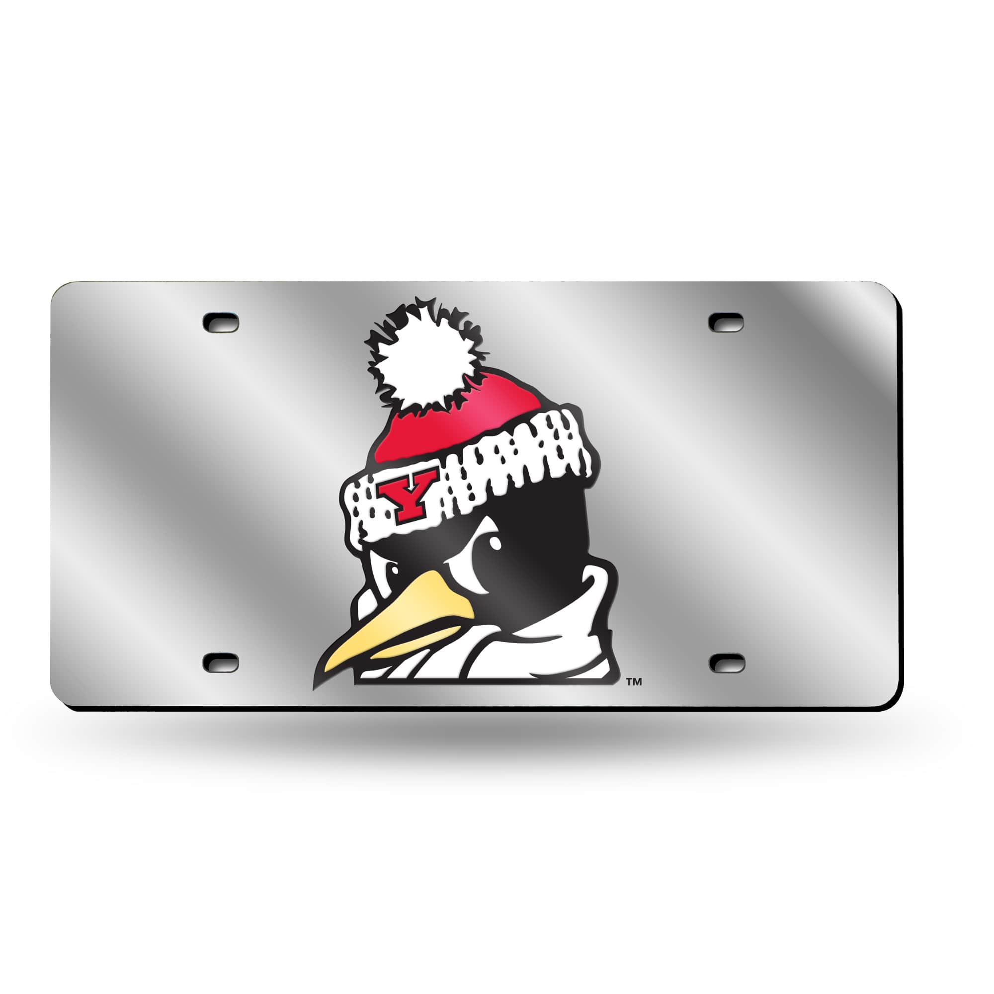 Rico Industries - Youngstown Penguins Mirrored Laser Cut License Plate Laser Tag - Multi