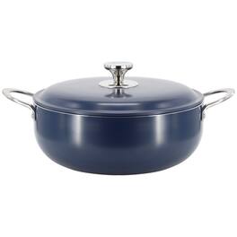 Oster - Cartagena 7.4 Quart Nonstick Aluminum Caldero with Lid - Dark Blue