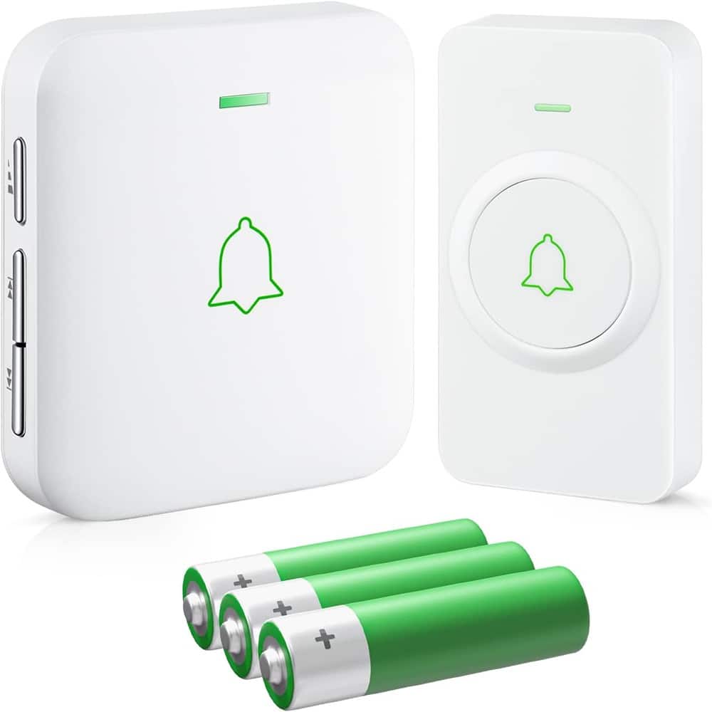 Schertz - Wireless door bell, WA-11 waterproof doorbell chime, portable door - White