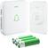 Front. Schertz - Wireless door bell, WA-11 waterproof doorbell chime, portable door - white.