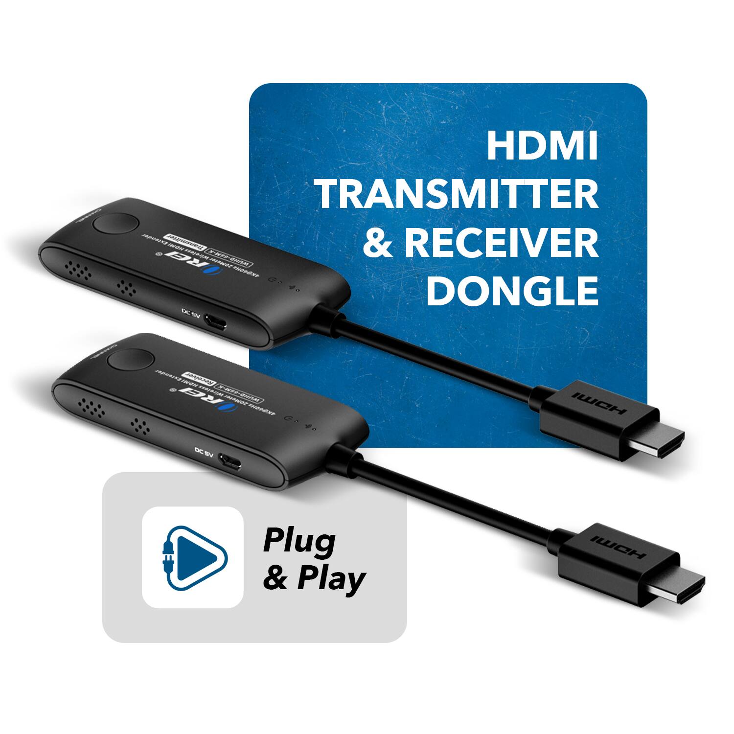 HDMI TRANSMITTER & RECEIVER DONGLE Plug & Play