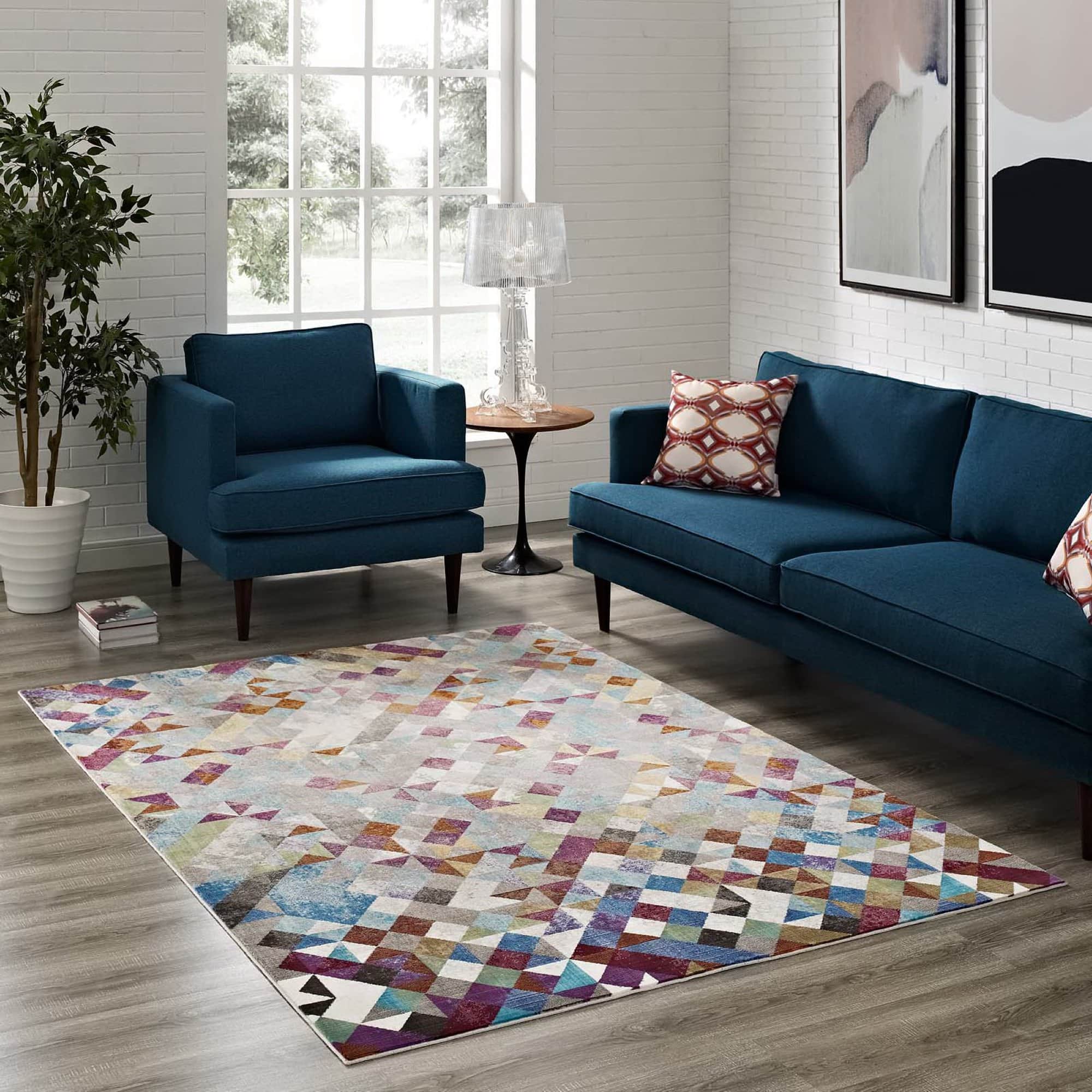 Modway - Lavendula Triangle Mosaic Area Rug - Multicolored