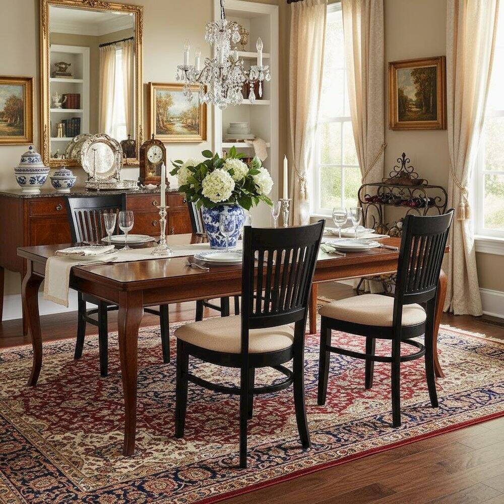 Alt View 1. FurniFact - Black Dining Chair - Brown.