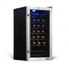 NewAir - 27-Bottle Wine Fridge with Adjustable Chrome Racks and Exterior Digital Thermostat - Stainless Steel