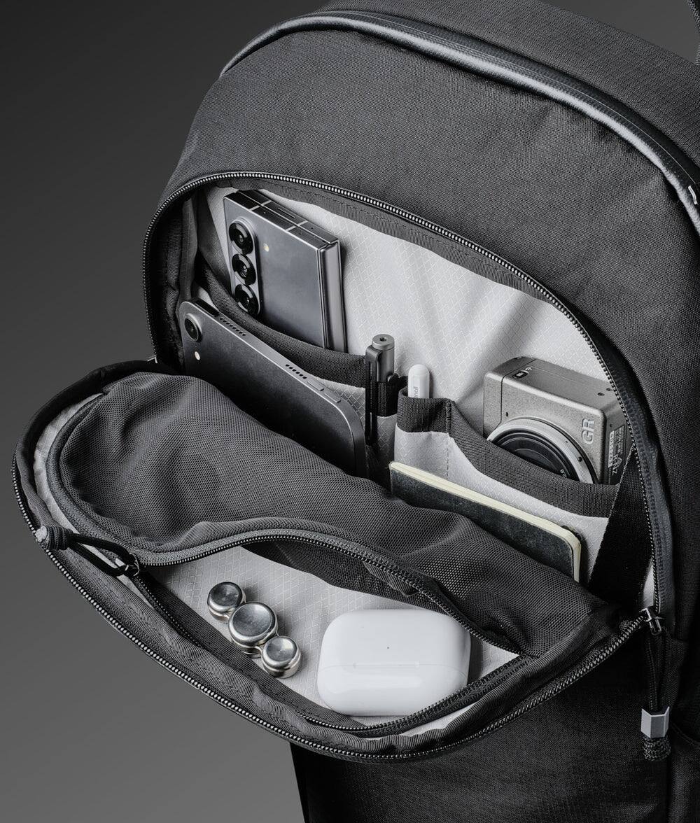 Alt View 6. ALPAKA - ALPAKA Bravo Backpack 23L Laptop Backpack with 16" Sleeve Water-Resistant Travel Commuter Backpack - Black Axoflux 400D.