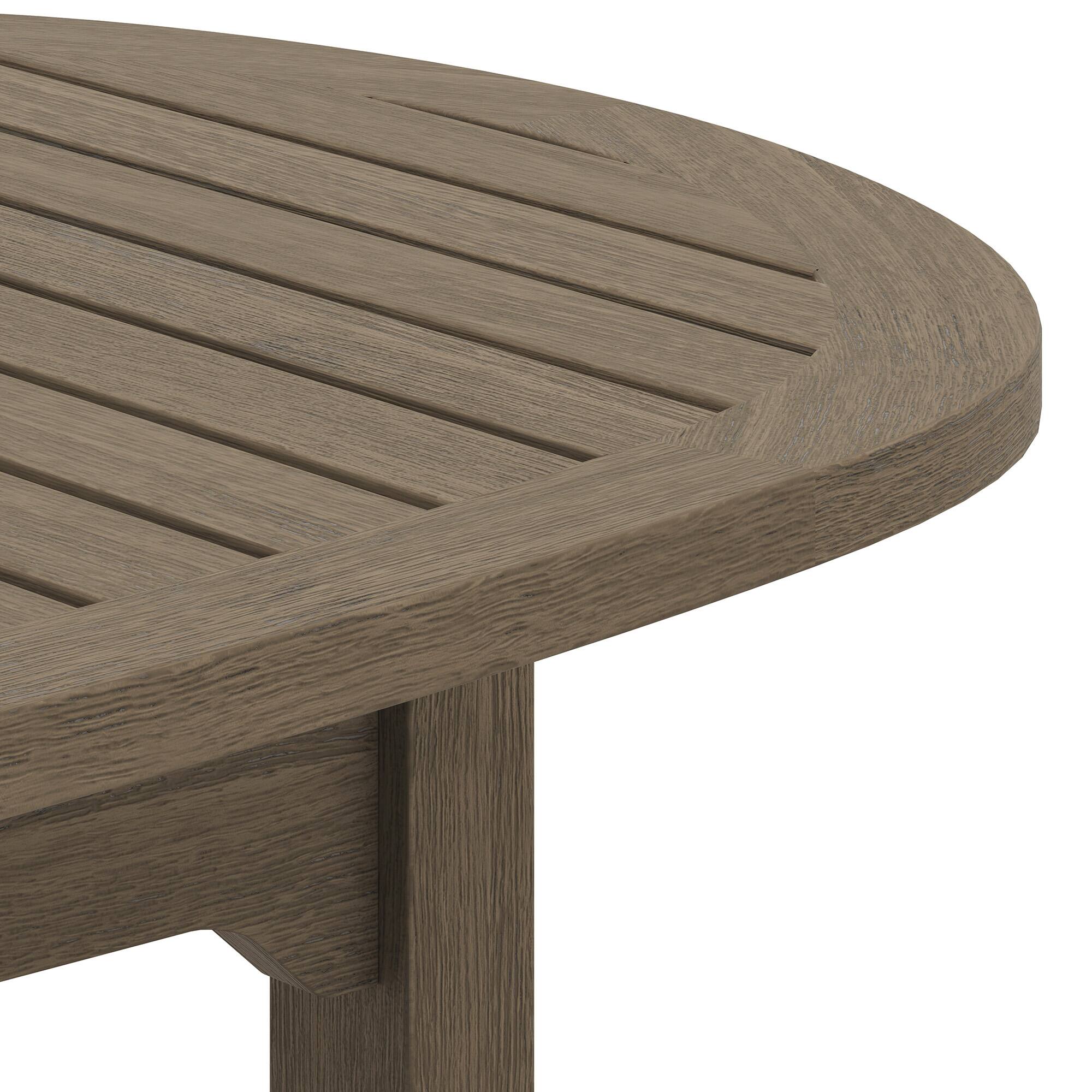 Alt View 5. Modway - Saratoga Oval Outdoor Patio Teak Wood Coffee Table by Modway - Weathered Gray.