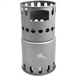 TOAKS - Titanium Backpacking Wood Burning Stove STV-11 - Outdoor Camping - Silver