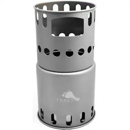Front. TOAKS - TOAKS Titanium Backpacking Wood Burning Stove STV-11 - Outdoor Camping - Silver.