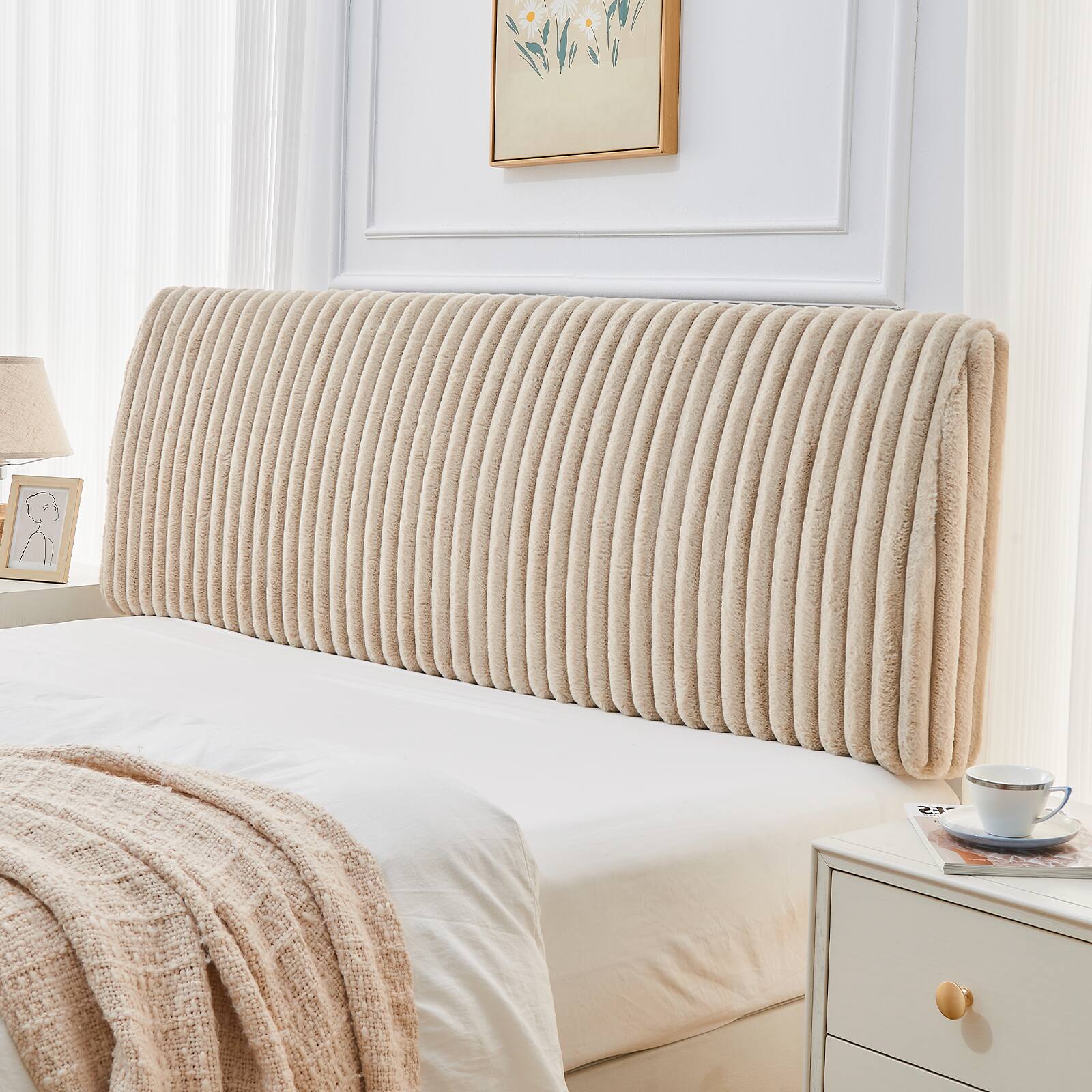 Alt View 4. Pinmoco - 6.3 inch Ergonomic Upholstered Soft Headboard Foam Headboard Headboard - Light Camel.