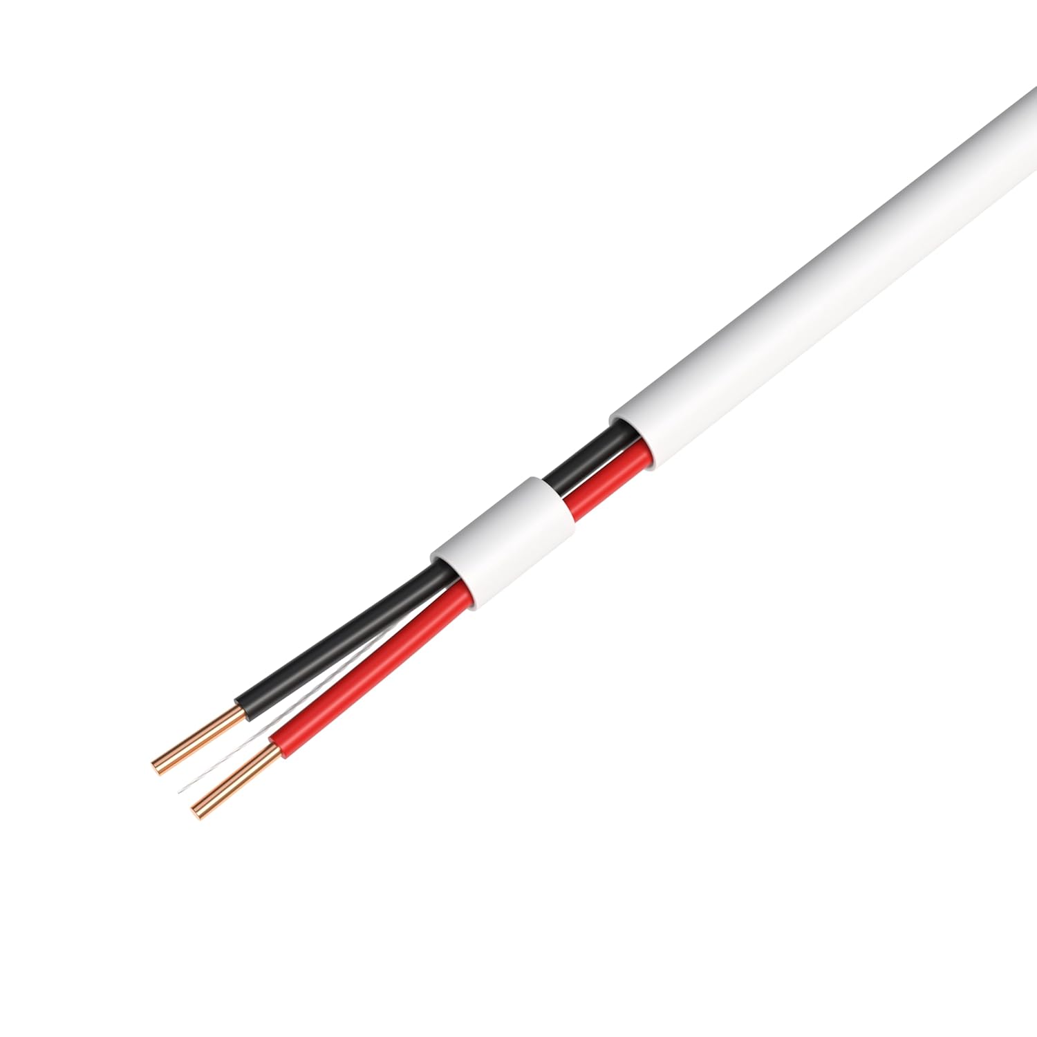 Angle. Cables Direct Online - 500ft 22/2 Solid CCA Alarm Cable, 18AWG 2 Conductor Wire for Security, Fire, LED, Doorbell, Alarm Systems - White.