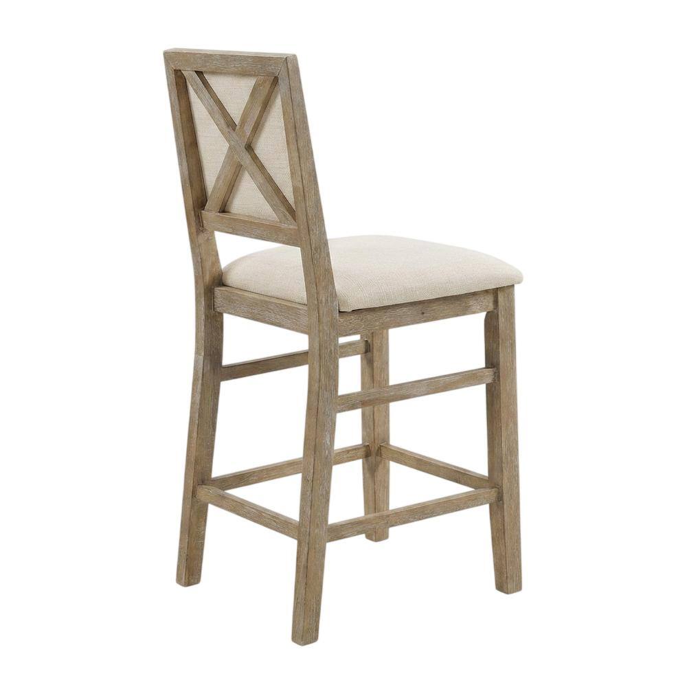 Front. Crosley Furniture - Joanna 2-Piece Upholstered Counter Height Bar Stool Set - 2 Stools - Rustic Brown.