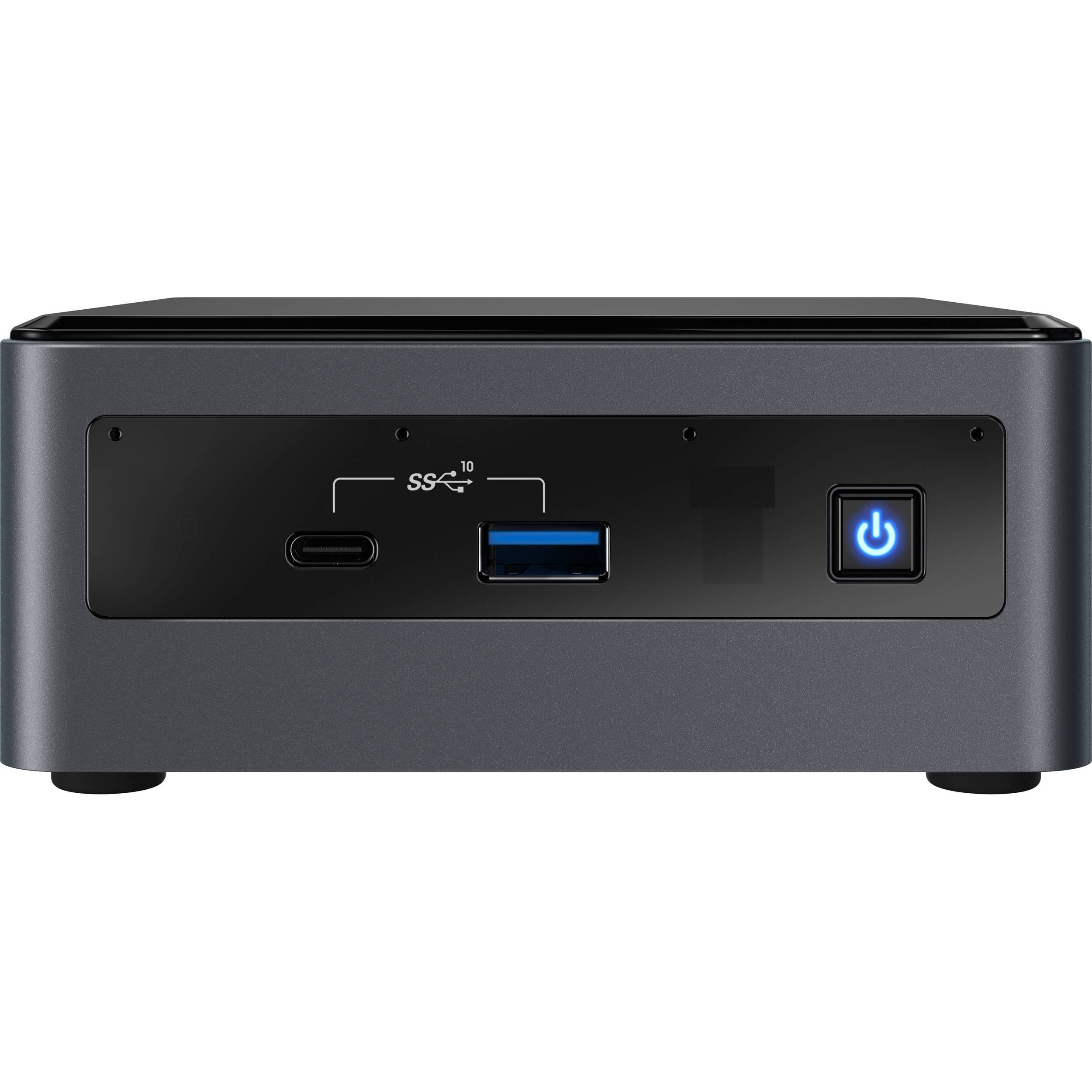 Alt View 1. Intel - NUC 10 NUC10i3FNHN NUC 10 NUC10i3FNHN Mini Desktop (i3-10110U, 16GB, 256GB SSD, Intel UHD, Win 11 Pro) - Black.