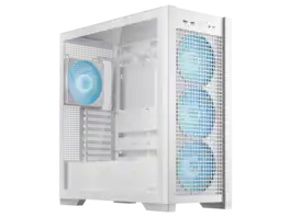 ASUS - TUF Gaming GT302 ARGB White ATX Mid-Tower Case, 4x 140mm ARGB Fans, Interchangeable Side Panel - White