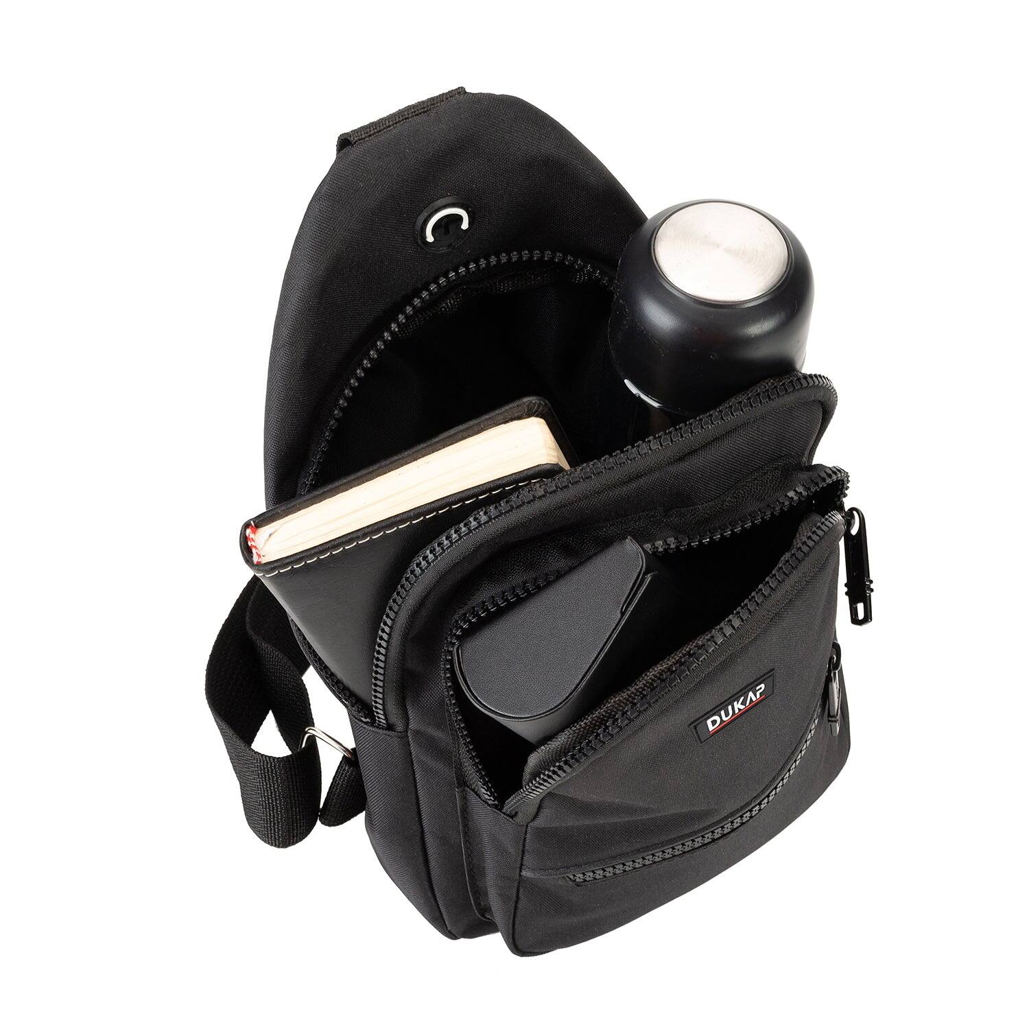 Alt View 1. DUKAP - BEEKLE Sling Bag - BLACK.