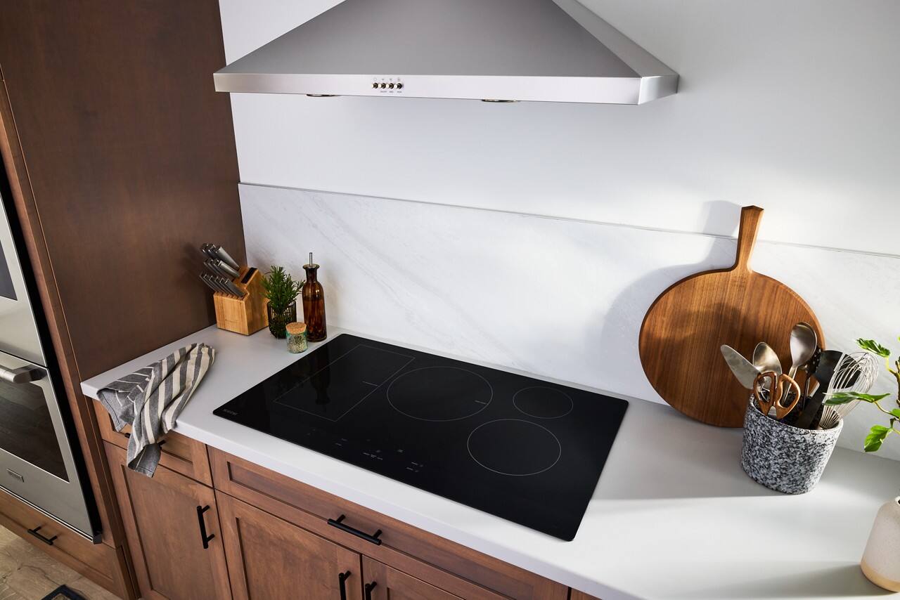 Alt View 8. Maytag - 36" Electric Induction Cooktop with Power Boost - Black.