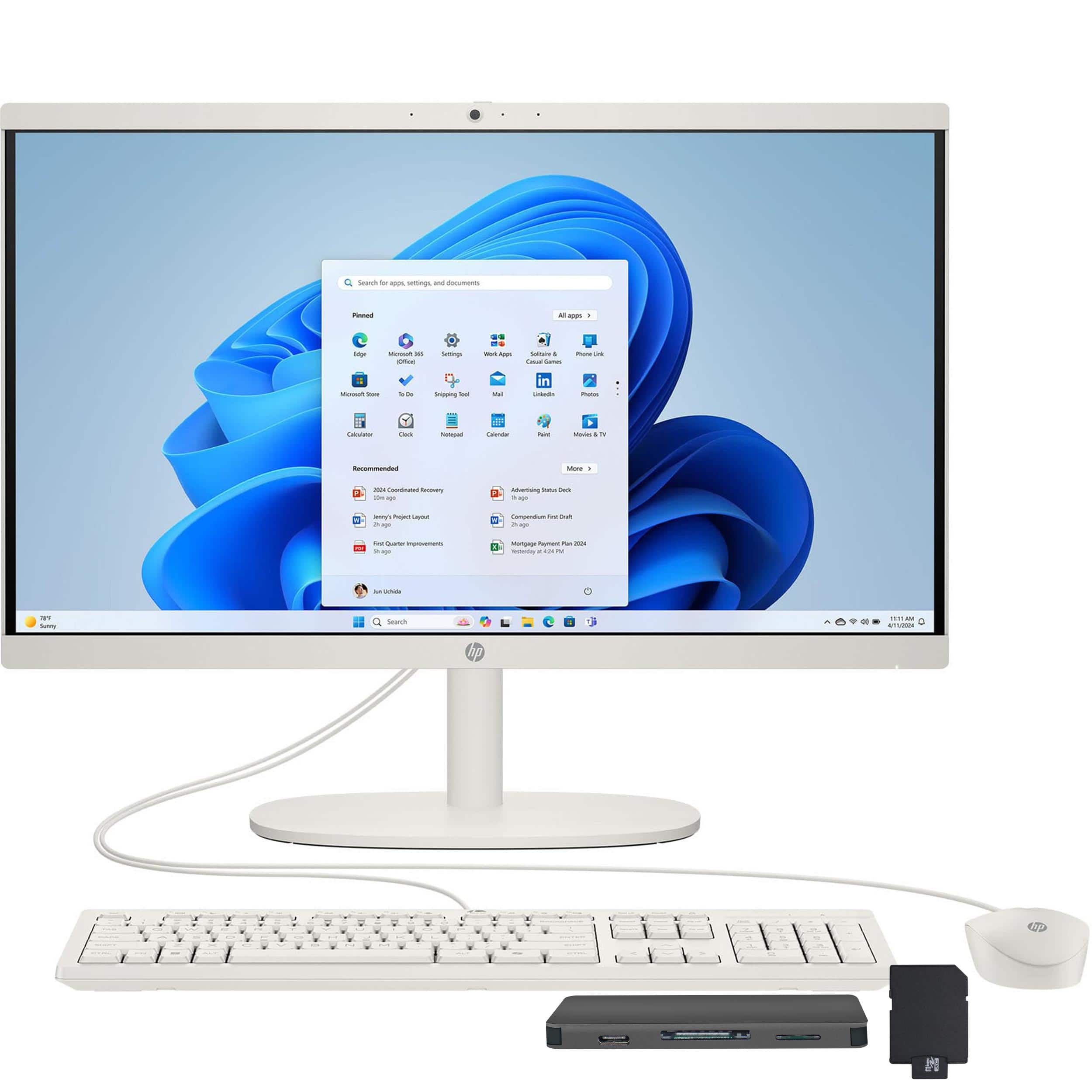 HP - 21.5" All-in-One - Intel Celeron J4025 - 8GB Memory - 128GB UFS - Cashmere White
