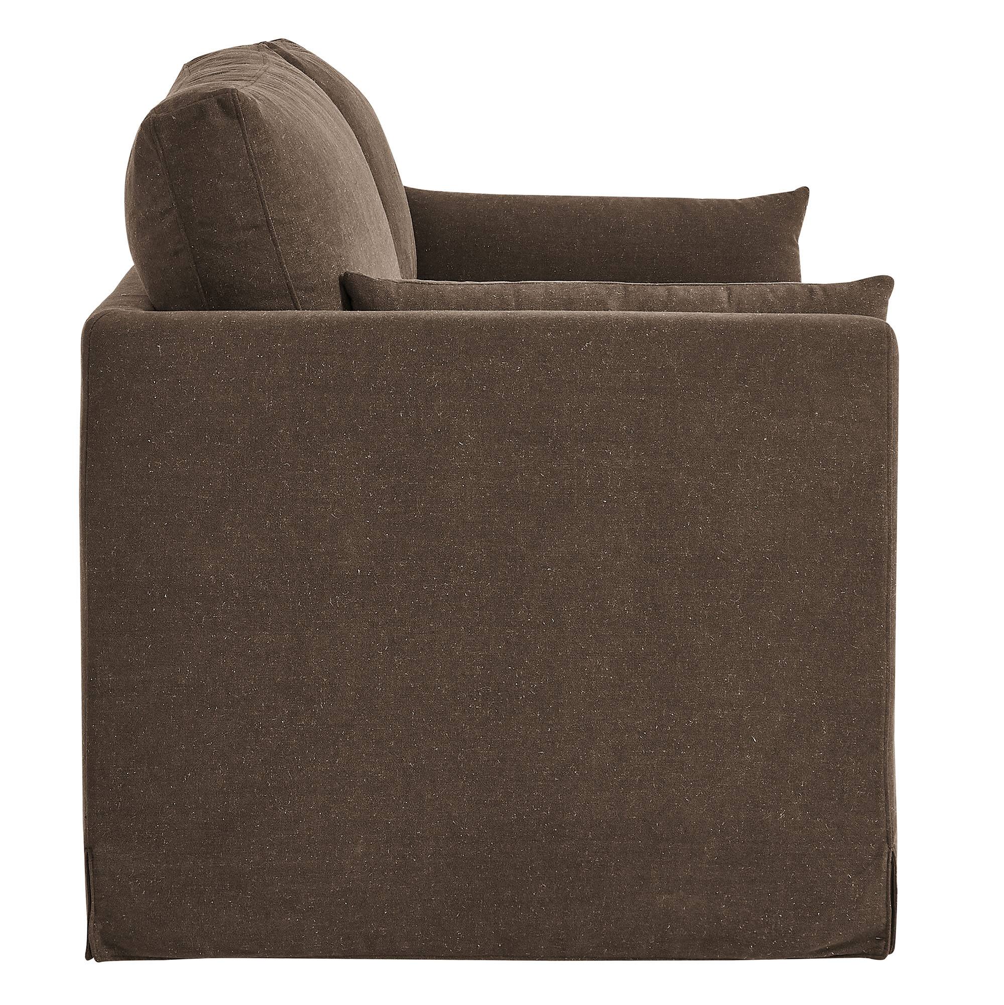 Back. Modway - Wellfleet Slipcovered Linen-Blend Loveseat by Modway - Cocoa.