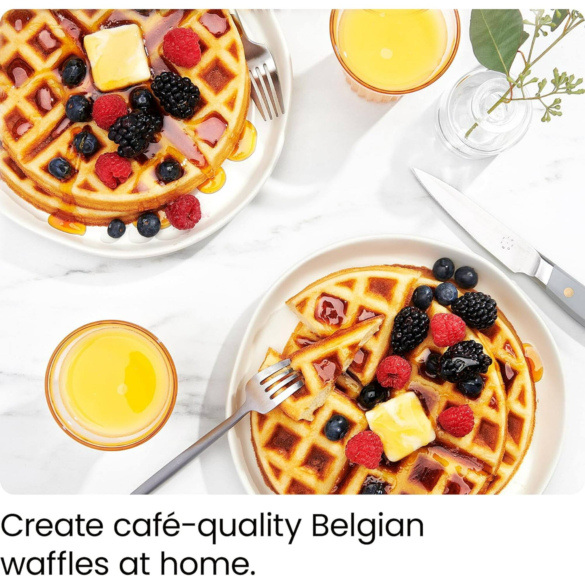 Create café-quality Belgian waffles at home.