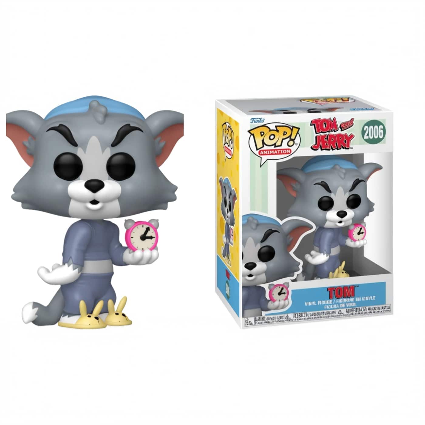 Sure, here is the corrected and grouped text from the image:

---

**Front of the Box:**

- **Top Left Corner:** Funko
- **Top Center:** POP! ANIMATION
- **Top Right Corner:** TOM & JERRY 2006
- **Center:** TOM
- **Bottom:** VINYL FIGURE / FIGURINE EN VINYLE / FIGURA DE VINIL / FIGURA DE VINIL / FIGURA DE VINIL / FIGURA DE VINIL / FIGURA DE VINIL / FIGURA DE VINIL / FIGURA DE VINIL / FIGURA DE VINIL / FIGURA DE VINIL / FIGURA DE VINIL / FIGURA DE VINIL / FIGURA DE VINIL / FIGURA DE VINIL / FIGURA DE VINIL / FIGURA DE VINIL / FIGURA DE VINIL / FIGURA DE VINIL / FIGURA DE VINIL / FIGURA DE VINIL / FIGURA DE VINIL / FIGURA DE VINIL / FIGURA DE VINIL / FIGURA DE VINIL / FIGURA DE VINIL / FIGURA DE VINIL / FIGURA DE VINIL / FIGURA DE VINIL / FIGURA DE VINIL / FIGURA DE VINIL / FIGURA DE VIN