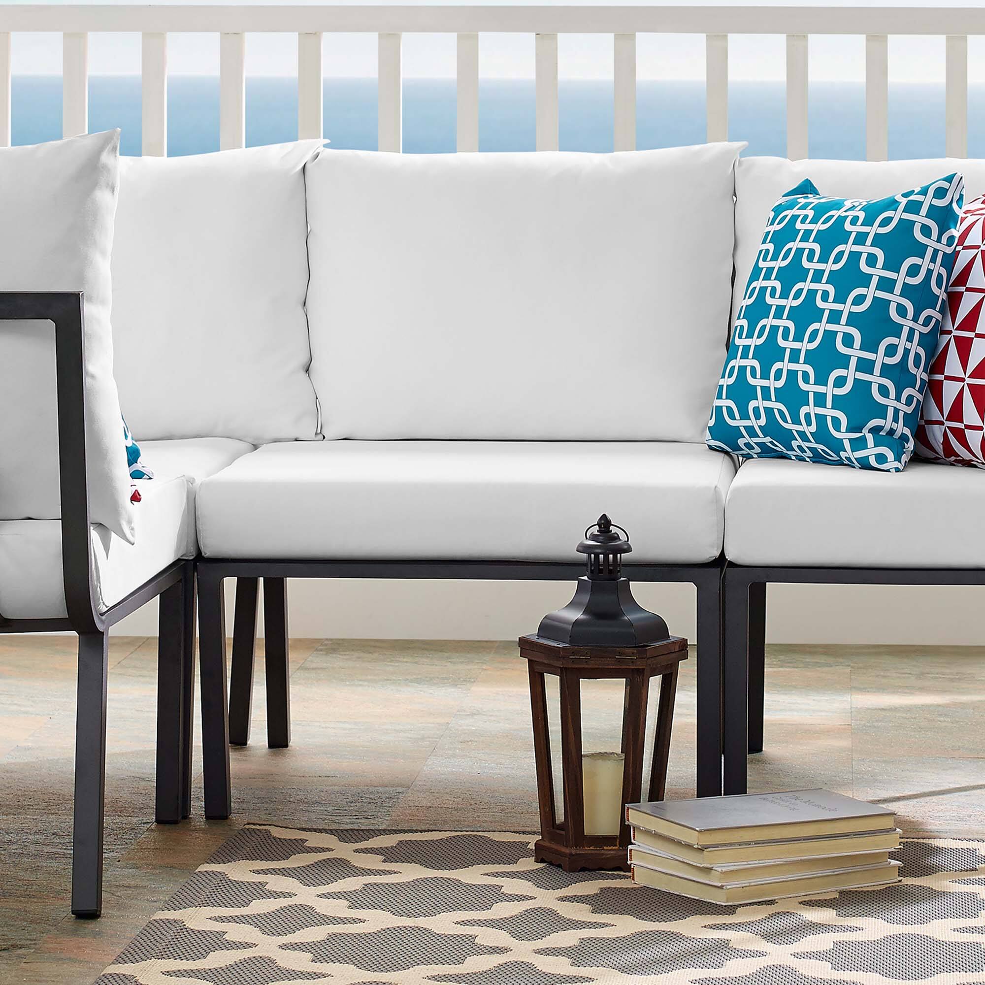Left. Modway - Riverside Outdoor Patio Aluminum Armless Chair by Modway - Gray White.