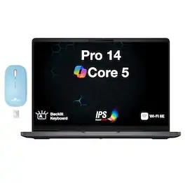 Dell - Upgraded - Pro 14 Laptop 14.0 WUXGA Display (Core 5 120U, 32GB, 1TB SSD, Win 11 Pro) w/Dockztorm Wireless Mouse - Magnetite