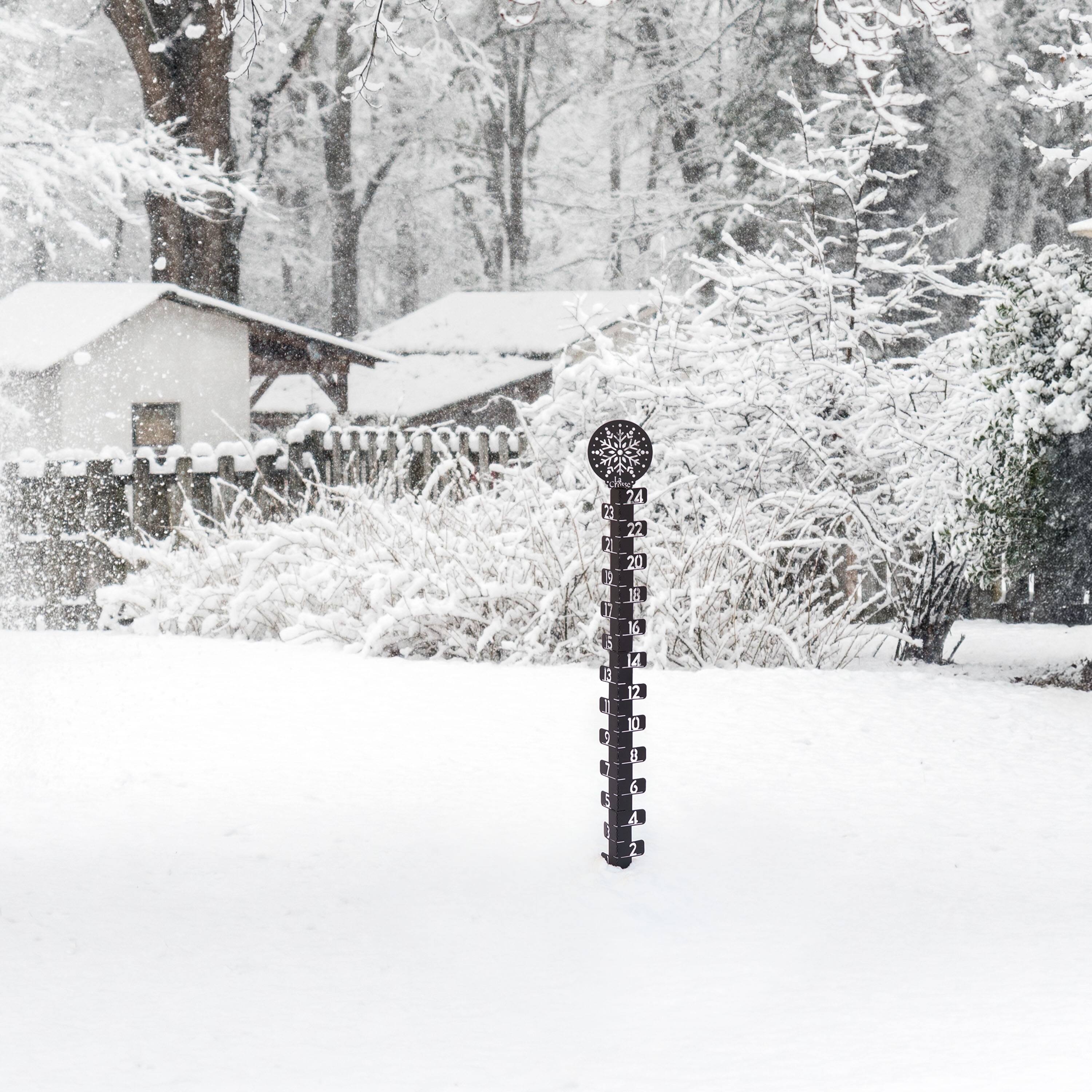 Alt View 4. La Crosse Technology - La Crosse 139-4686 24 Inch Metal Snow gauge - Dark brown.