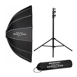 Westcott - Beauty Dish 36 Inch Silver Interior Switch with Light Stand Bundle