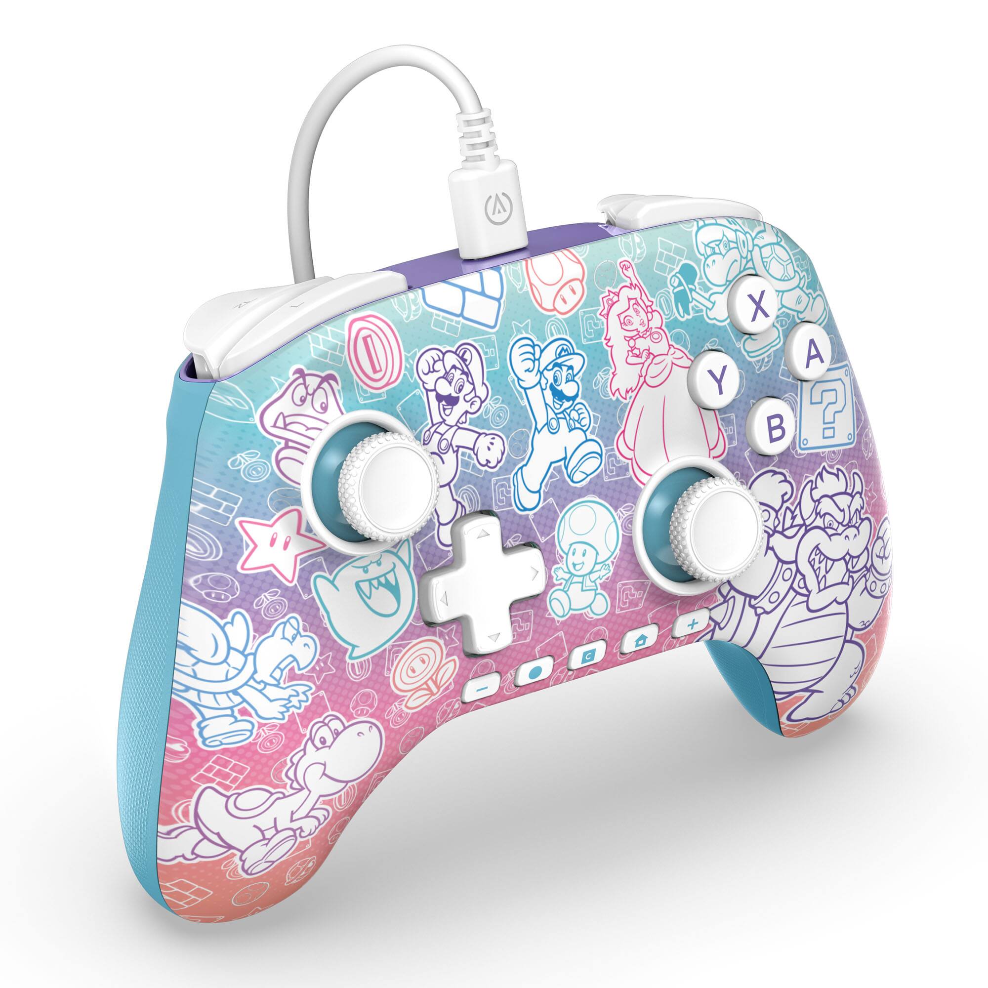 Angle. PowerA - PowerA Advantage Wired Controller for Nintendo Switch 2 - Mushroom Kingdom - Mushroom Kingdom.