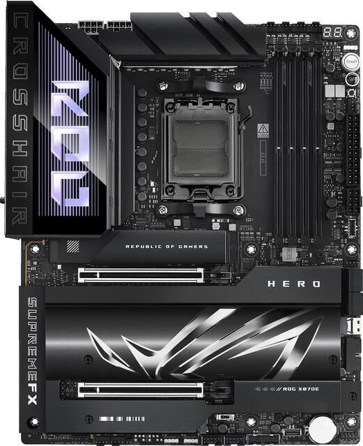 ASUS - ROG CROSSHAIR X870E HERO (Socket AM5) AMD X870 ATX DDR5 Wi-Fi 7 Motherboard - Black