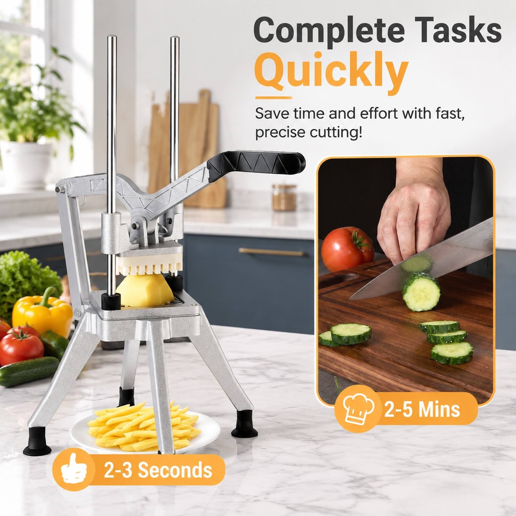Complete Tasks Quickly  
Save time and effort with fast, precise cutting!  
2-3 Seconds  
2-5 Mins