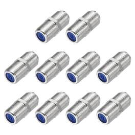 Unique Bargains - 10pcs RG6 Coaxial Connector, F Female to Female, 75 Ohm Nickel Plated, 22x10mm, Blue, for Broadcast, Antenna - Nickel Blue